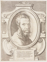 TvB G 3786
<br/>
Portret van Michelangelo
<br/>
<em>Ghisi, Giorgio (Mantuano) (1520-1582)</em>